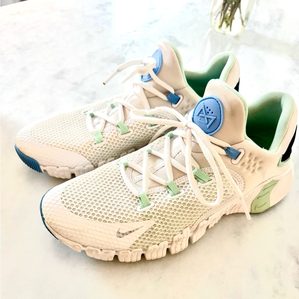 Women’s White and Light Blue Sneakers